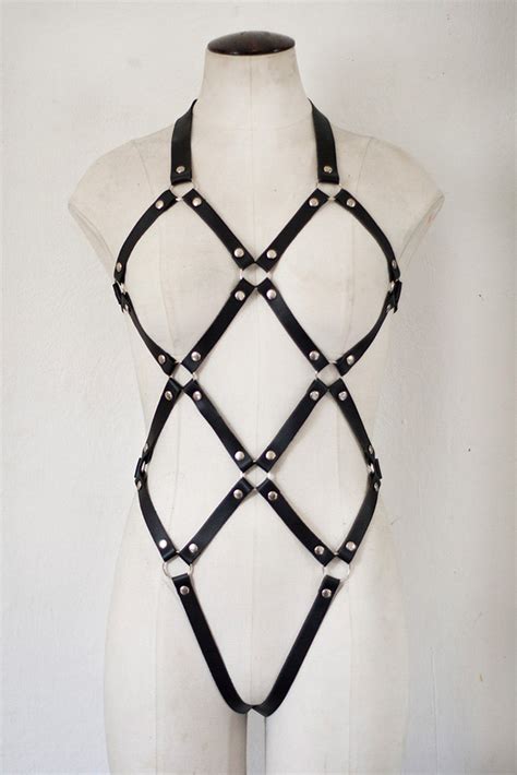 bondage apparel|Full Body Leather Harness & BDSM Gear for Women .